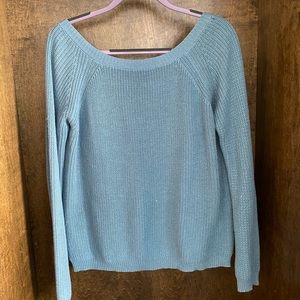 Lulus Blue Knit Low-back Sweater